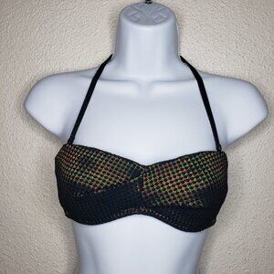 Princess Tam-Tam Sz 4US 3D Metallic Argyle Textured Pattern Bikini Top (776